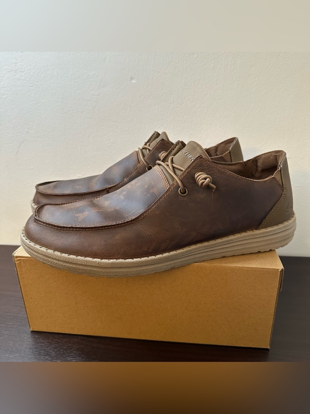 Skechers Melson Ramilo Air-Cooled Memory Foam Leather Lace-Up Oxford Men's 12